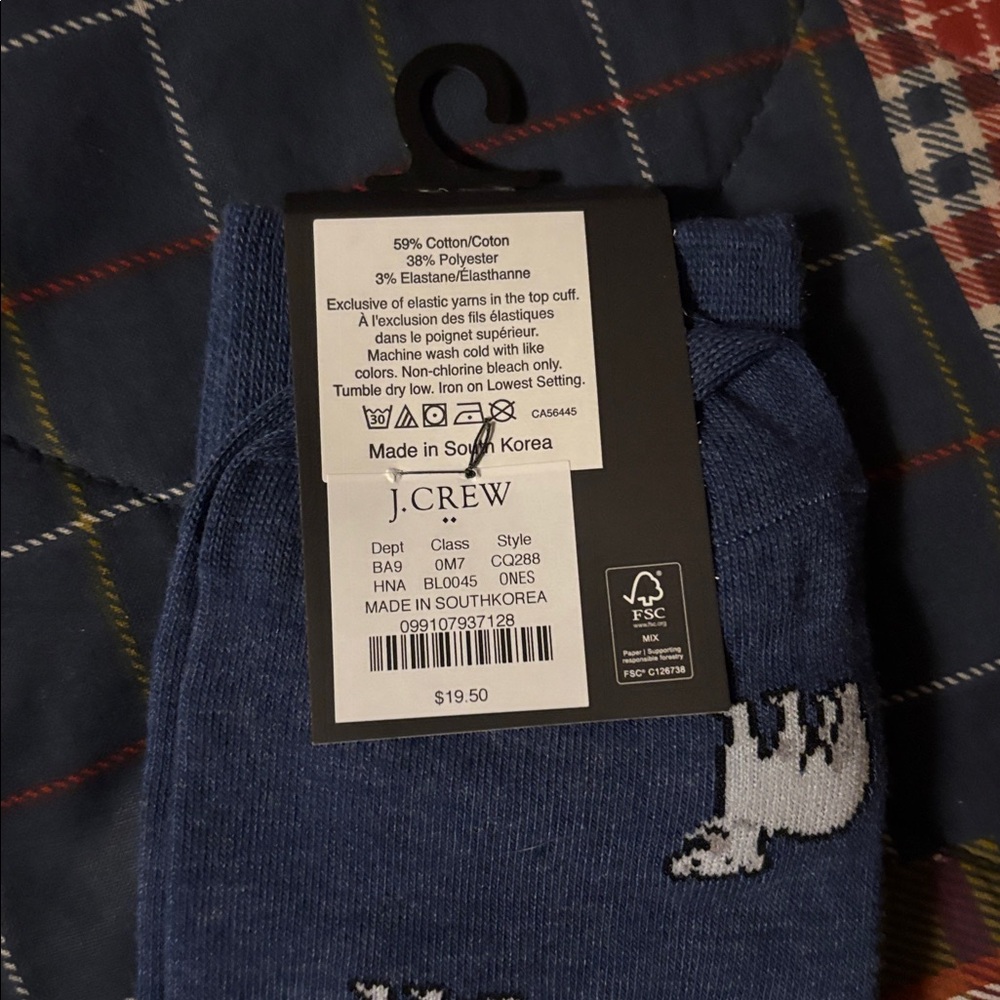 2 for $15 - J. Crew Blue Socks with polar bear Design - Picture 3 of 4